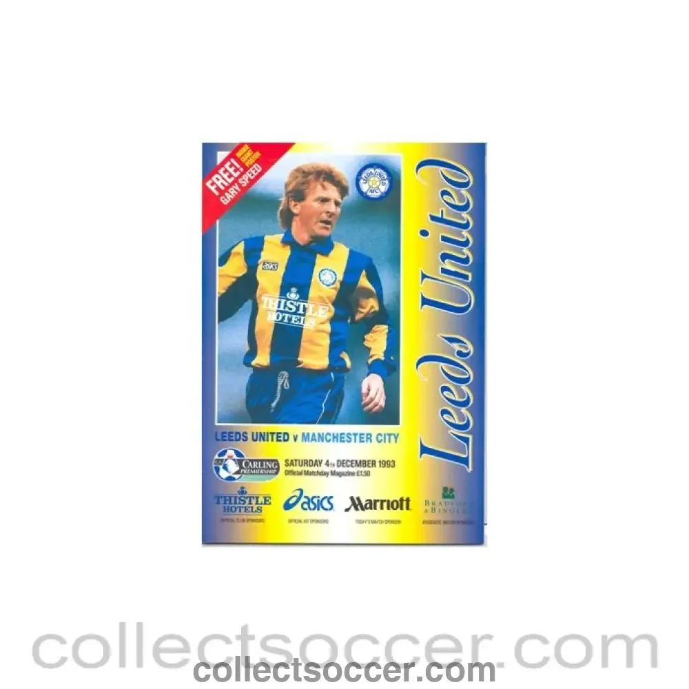 1993 - Leeds United v Manchester City official programme 04/12/1993 - Collect Soccer