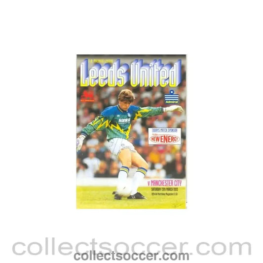 1993 - Leeds United v Manchester City official programme 13/03/1993 - Collect Soccer