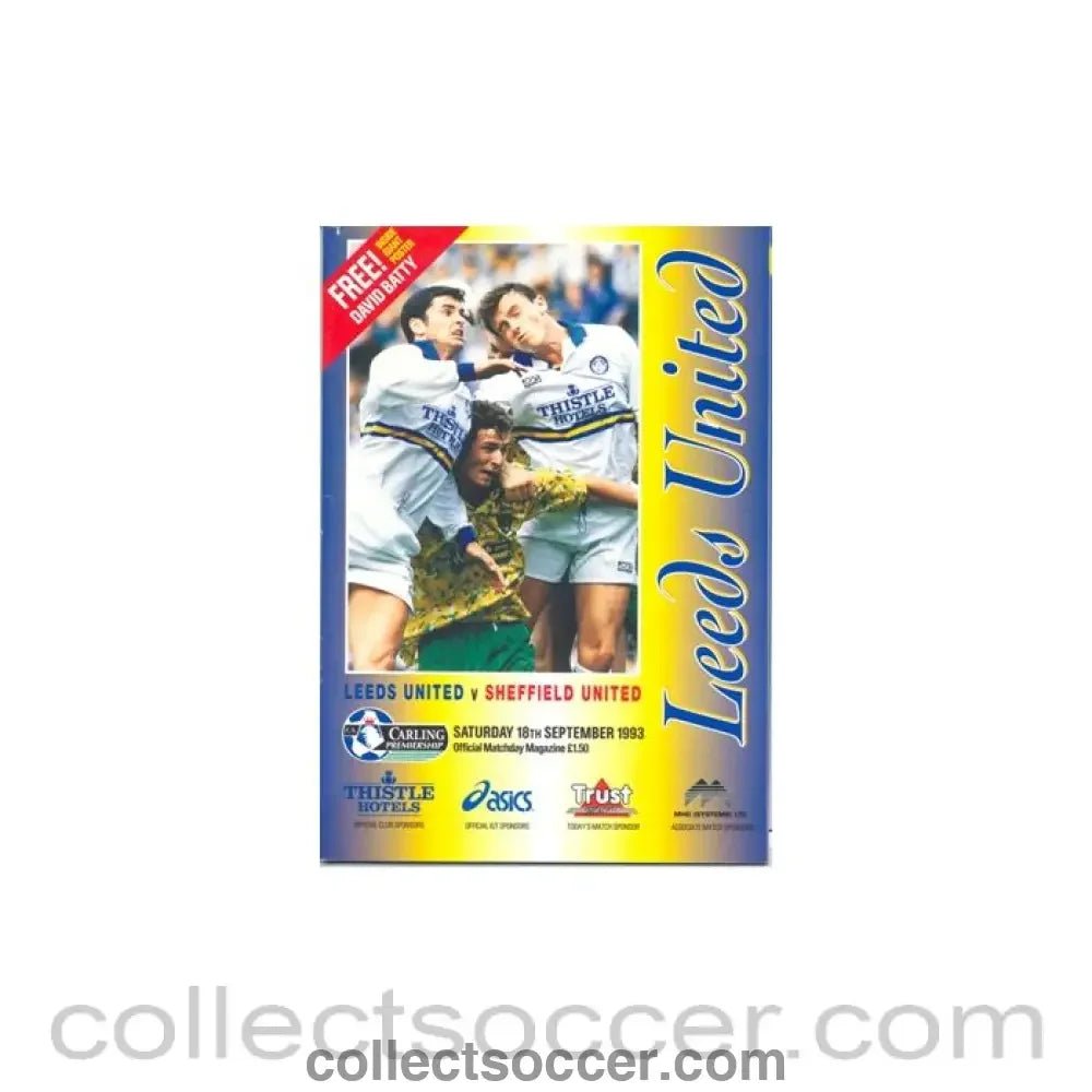 1993 - Leeds United v Sheffield United official programme 18/09/1993 - Collect Soccer