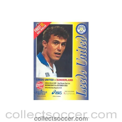 1993 - Leeds United v Sunderland official programme 06/10/1993 Coca Cola Cup - Collect Soccer