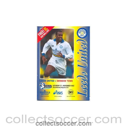1993 - Leeds United v Swindon Town official programme 27/11/1993 - Collect Soccer
