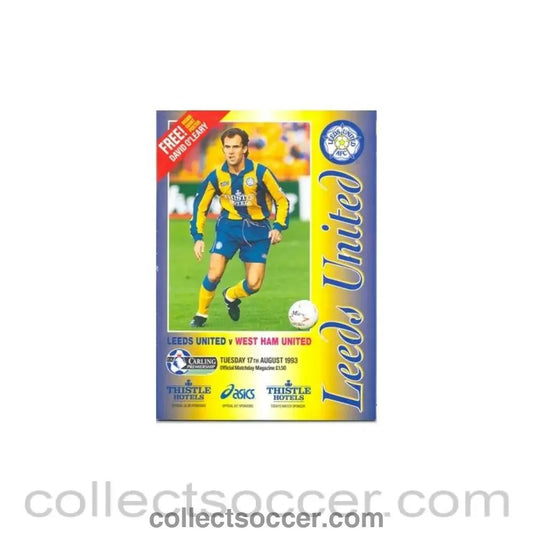 1993 - Leeds United v West Ham United official programme 17/08/1993 - Collect Soccer