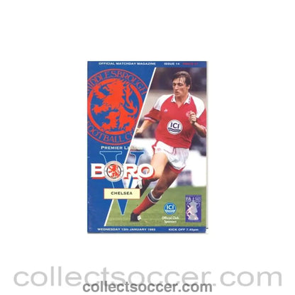 1993 - Middlesbrough v Chelsea official programme 13/01/1993 Premier League
