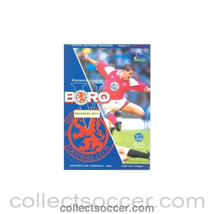 1993 - Middlesbrough v Coventry City official programme 06/02/1993 - Collect Soccer