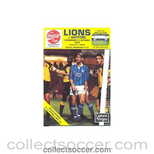 1993 - Millwall v Watford official programme 06/10/1993 - Collect Soccer