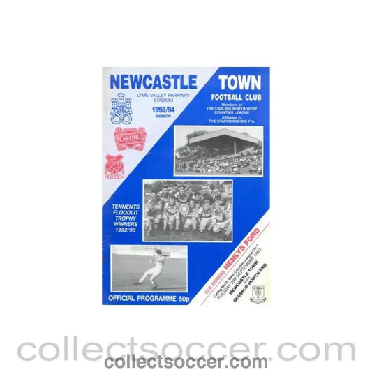 1993 - Newcastle United v Glossop North End official programme 28/09/1993 Carling North West Counties League - Collect Soccer