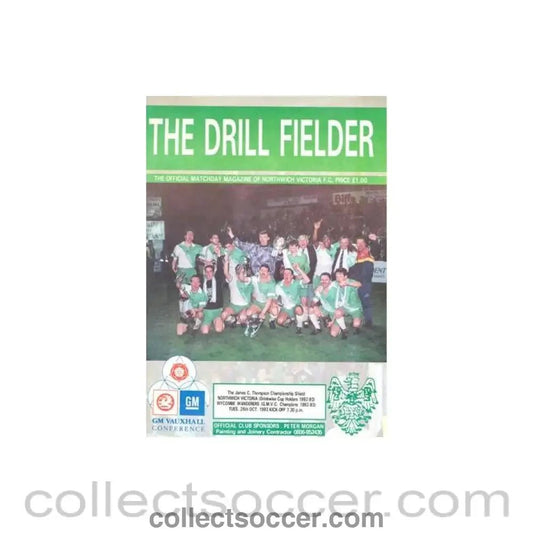 1993 - Northwich Victoria v Wycombe Wanderers official programme 26/10/1993 GM Vauxhall Conference - Collect Soccer