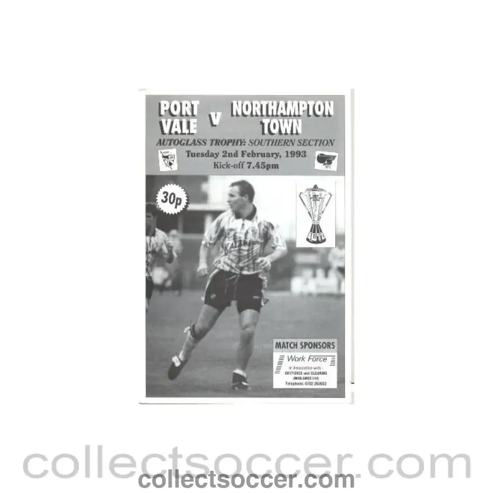 1993 - Port Vale v Northampton Town official programme 02/02/1993 - Collect Soccer