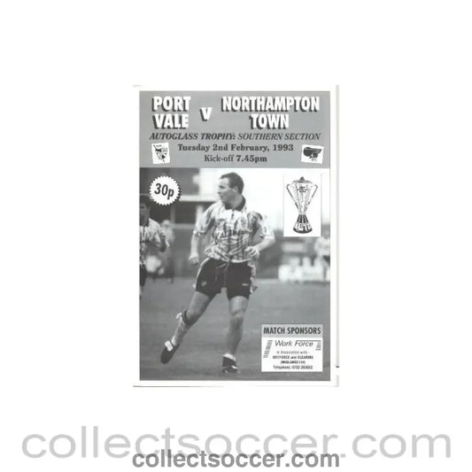 1993 - Port Vale v Northampton Town official programme 02/02/1993 - Collect Soccer