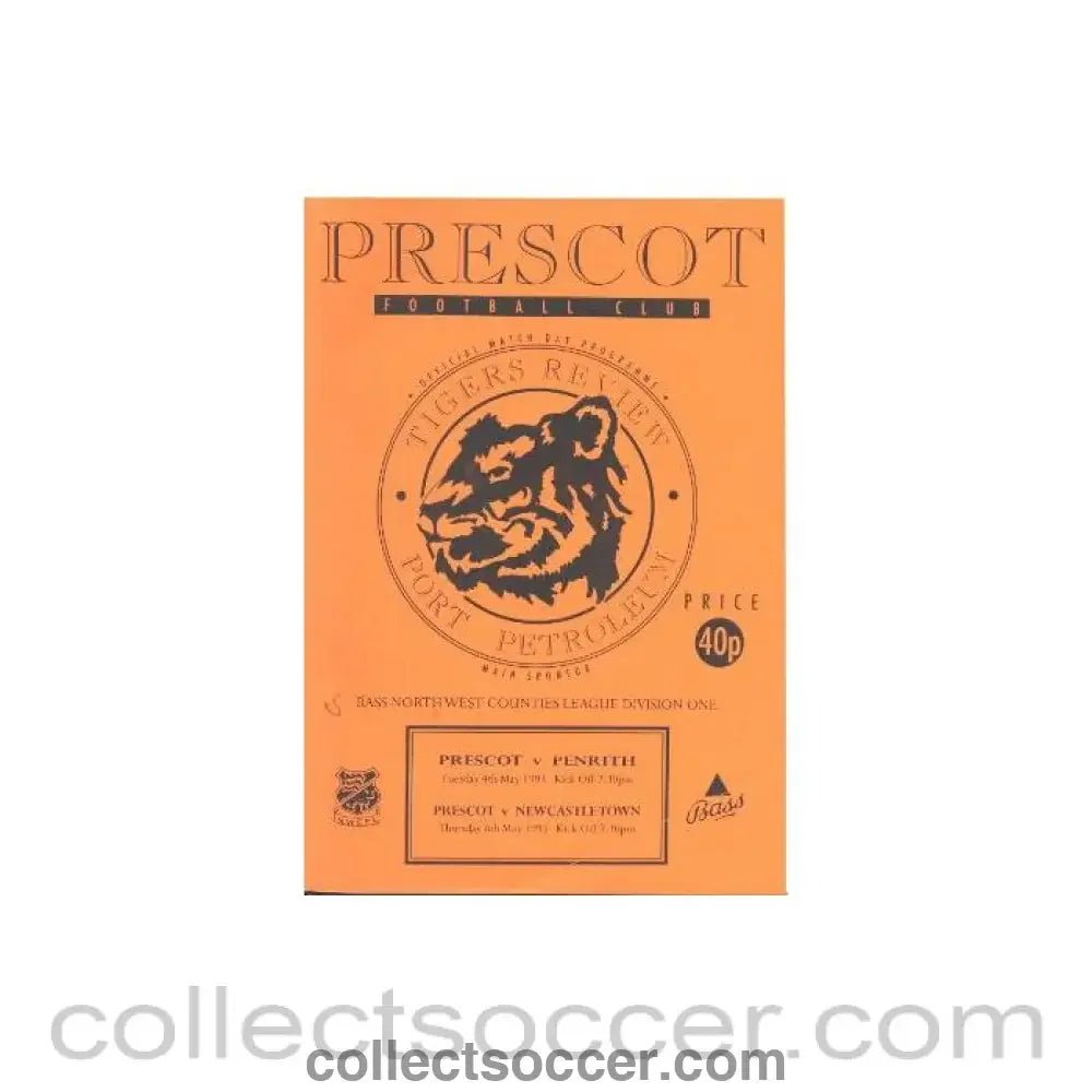 1993 - Prescot v Penrith official programme 06/05/1993 League - Collect Soccer