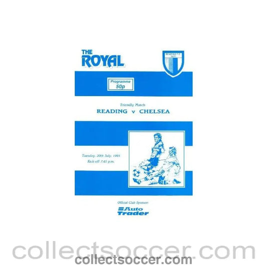 1993 - Reading vChelsea official programme 20/07/1993 pre - season friendly - Collect Soccer