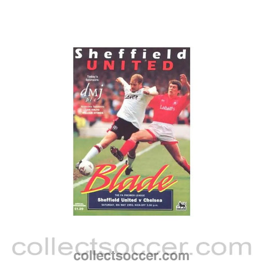 1993 - Sheffield United vChelsea official programme 08/05/1993 Premier League - Collect Soccer