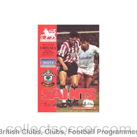 1993 - Southampton vChelsea official programme 10/04/1993 Premier League
