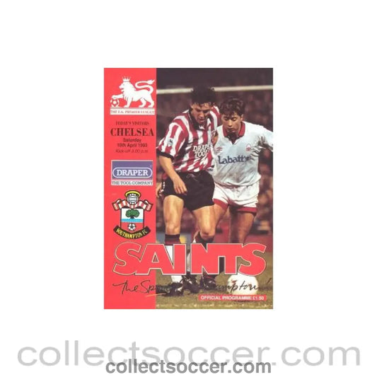 1993 - Southampton vChelsea official programme 10/04/1993 Premier League - Collect Soccer