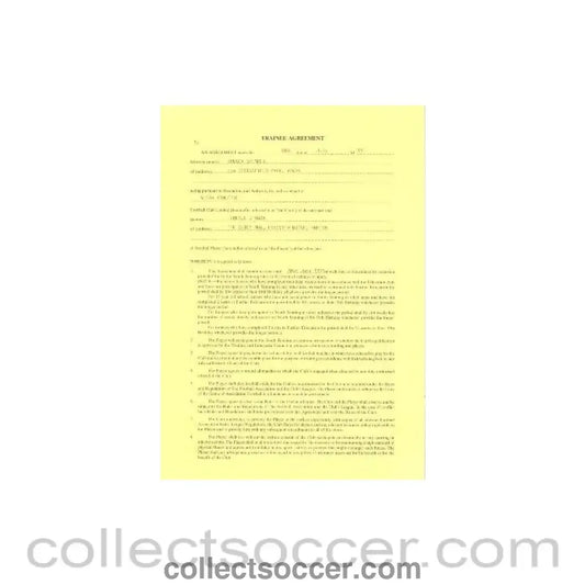 1993 - Trainee Player Contract between Terence O’Hara and Wigan Athletic of 05/07/1993