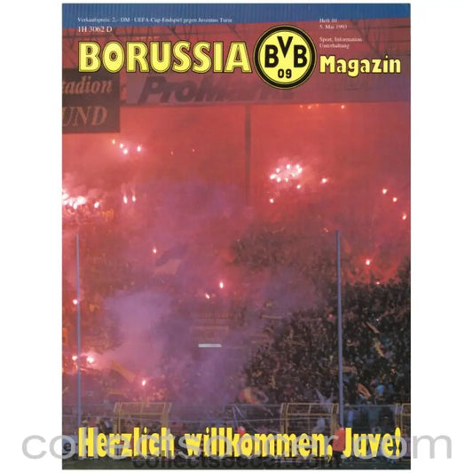 1993 UEFA Cup Final Official Programme Borussia Dortmund v Juventus 1st Leg - Collect Soccer