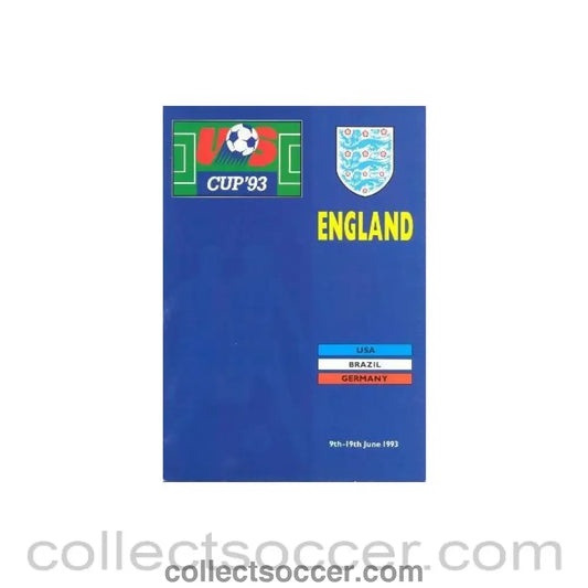 1993 USA Cup - England v USA Brazil and Germany programme