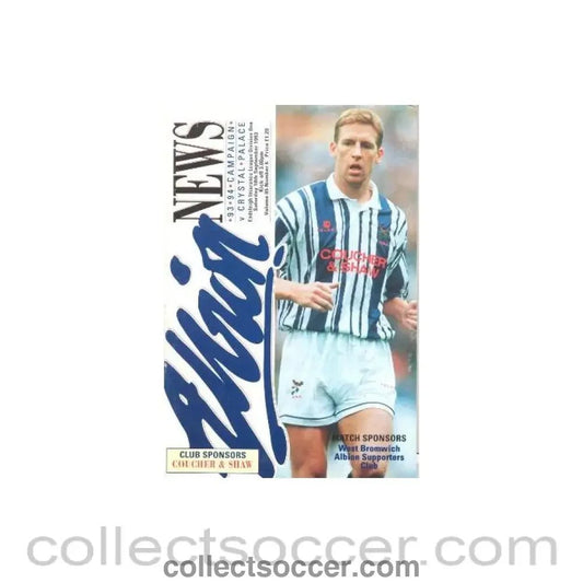 1993 - West Bromwich Albion v Crystal Palace official programme 18/09/1993 - Collect Soccer
