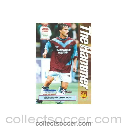1993 - West Ham United v Leeds United official programme 08/12/1993 Premier League - Collect Soccer