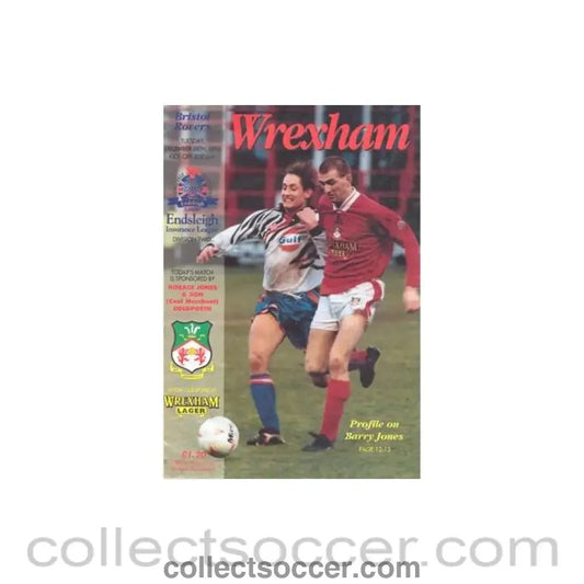 1993 - Wrexham v Bristol Rovers official programme 28/12/1993 Football League - Collect Soccer