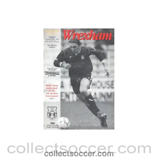 1993 - Wrexham v Wolverhampton Wanderers official programme 03/08/1993 Pre - Season Friendly - Collect Soccer