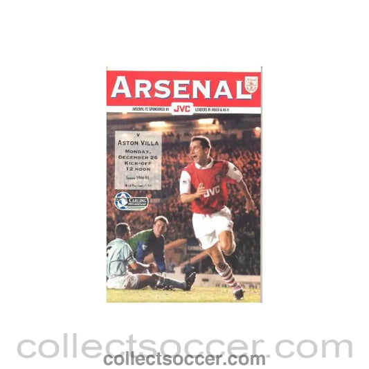 1994 - Arsenal v Aston Villa official programme 26/12/1994 Carling Premiership