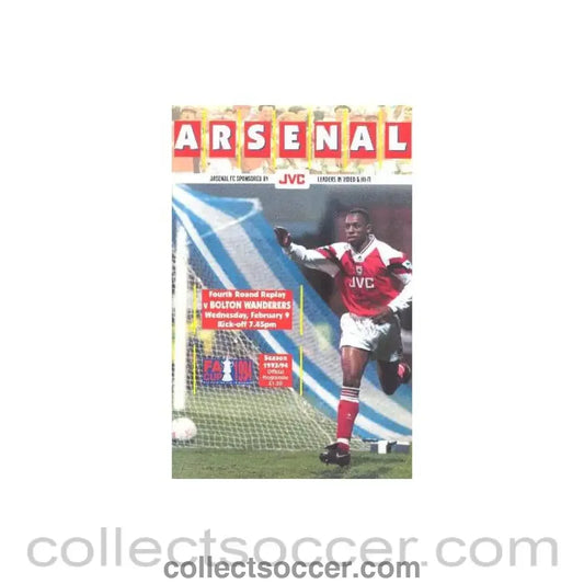 1994 - Arsenal v Bolton Wanderers official programme 09/02/1994 F.A. Cup