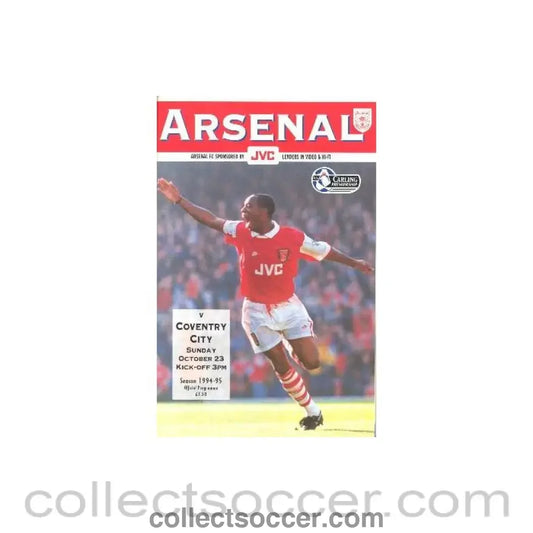1994 - Arsenal v Coventry City official programme 23/10/1994 Carling Premiership
