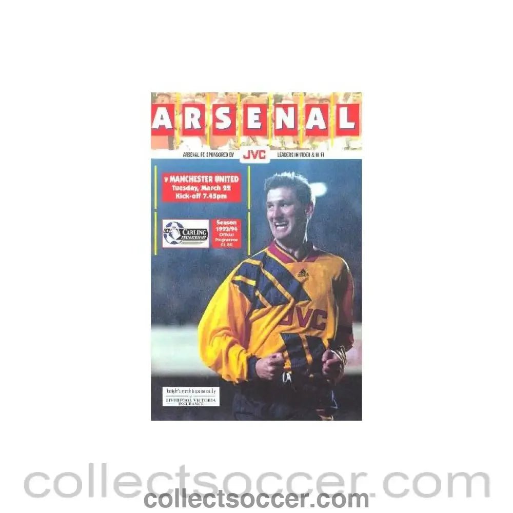 1994 - Arsenal v Manchester United official programme 22/03/1994 Carling Premiership - Collect Soccer