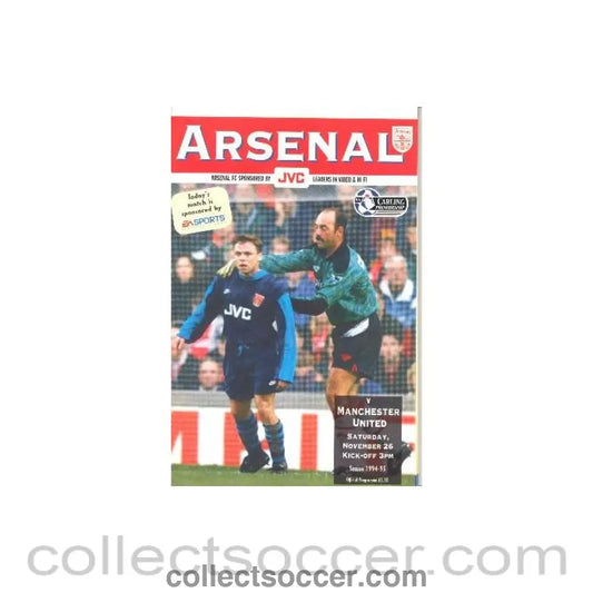 1994 - Arsenal v Manchester United official programme 26/11/1994 Carling Premiership