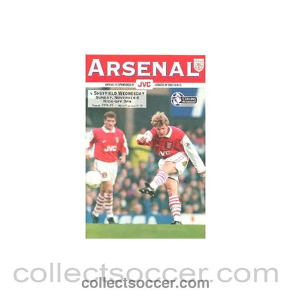 1994 - Arsenal v Sheffield Wednesday official programme 06/11/1994 Carling Premiership - Collect Soccer