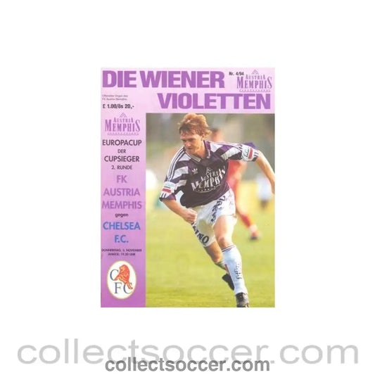 1994 - Austria Memphis vChelsea official programme 03/11/1994 European Cup - Collect Soccer