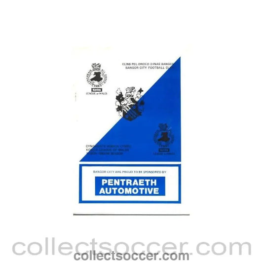 1994 - Bangor v Flint football programme 05/02/1994 League of Wales - Collect Soccer