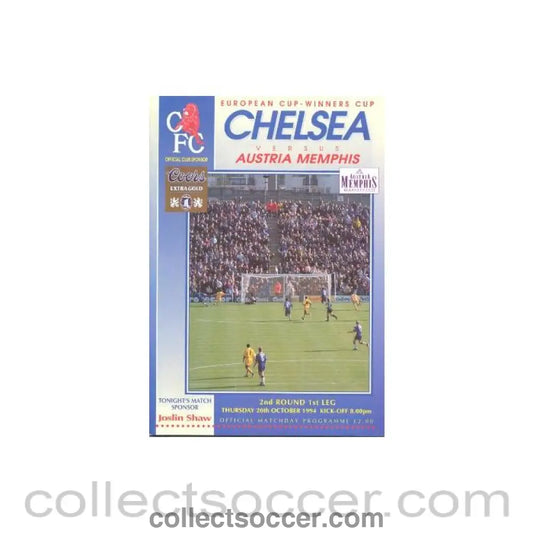 1994 - Chelsea v Austria Memphis official programme 20/10/1994