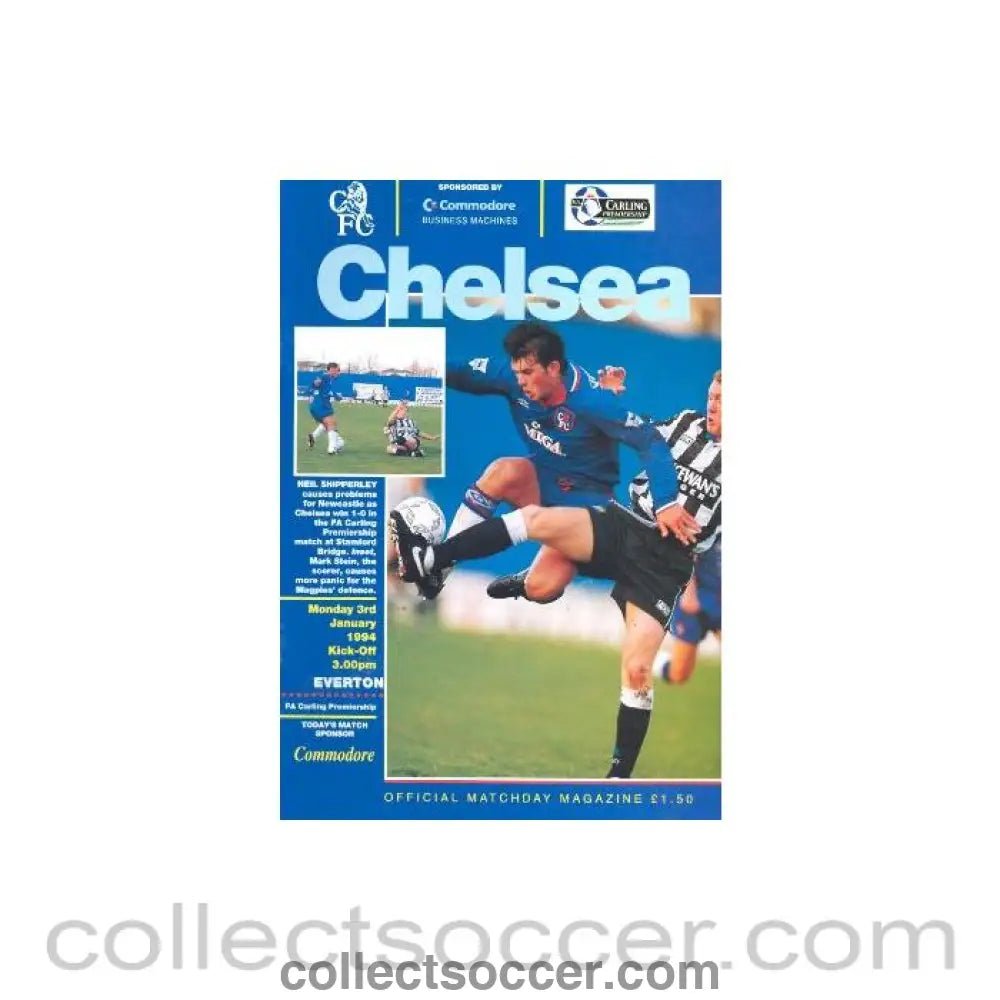 1994 - Chelsea v Everton official programme 03/01/1994 - Collect Soccer