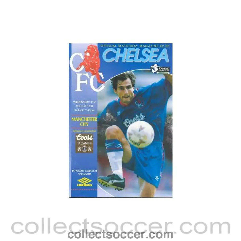 1994 - Chelsea v Manchester City official programme 31/08/1994