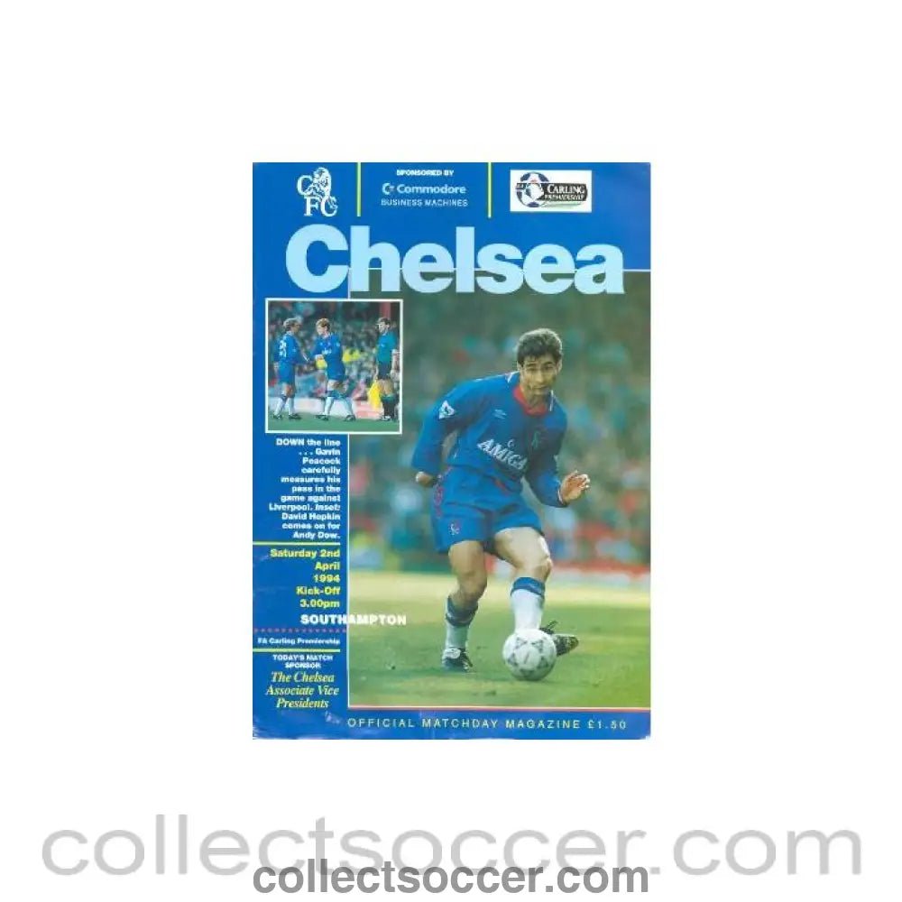 1994 - Chelsea v Southampton official programme 02/04/1994 - Collect Soccer