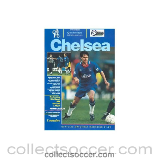 1994 - Chelsea v Wimbledon official programme 16/03/1994