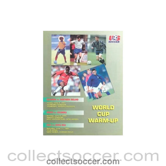 1994 - Colombia v Northern Ireland 03/06/1994, Greece v Colombia 05/06/1994 and Italy v Costa Rica 11/06/1994 official programme, matches played in the USA - Collect Soccer