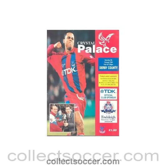 1994 - Crystal Palace v Derby County official programme 05/02/1994 - Collect Soccer