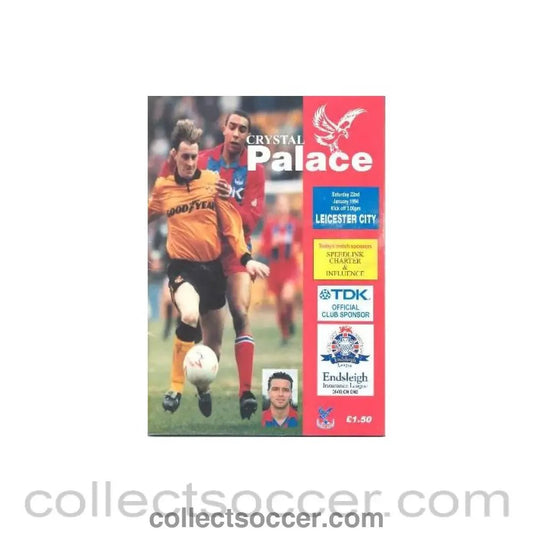 1994 - Crystal Palace v Leicester City official programme 22/01/1994 - Collect Soccer