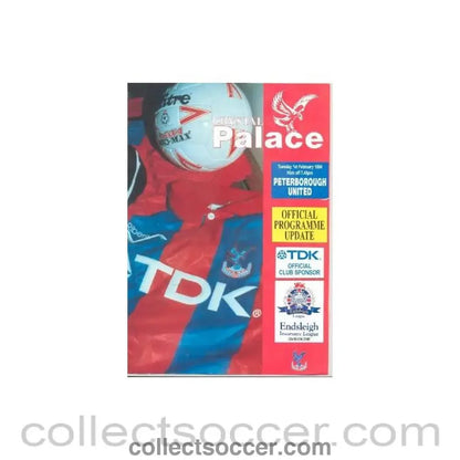 1994 - Crystal Palace v Peterborough official programme 01/02/1994 Reserves - Collect Soccer