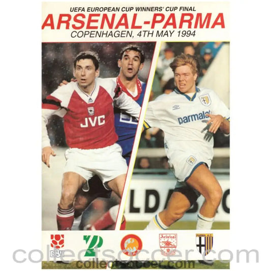 1994 Cup Winners Cup Final Official Programme with rare insert Arsenal v Parma - Collect Soccer