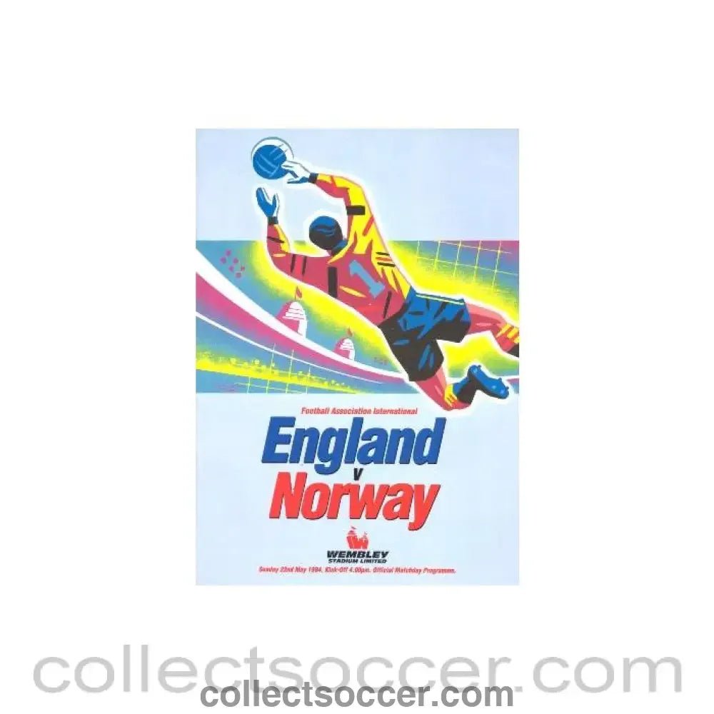 1994 England v Norway official programme 22/05/1994 - Collect Soccer