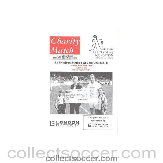1994 - Ex Charlton Athletic XI v ExChelsea XI official programme 13/05/1994