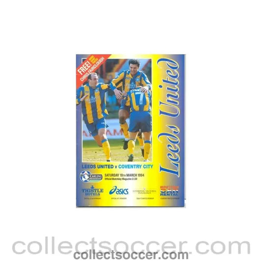 1994 - Leeds United v Coventry City official programme 19/03/1994 - Collect Soccer