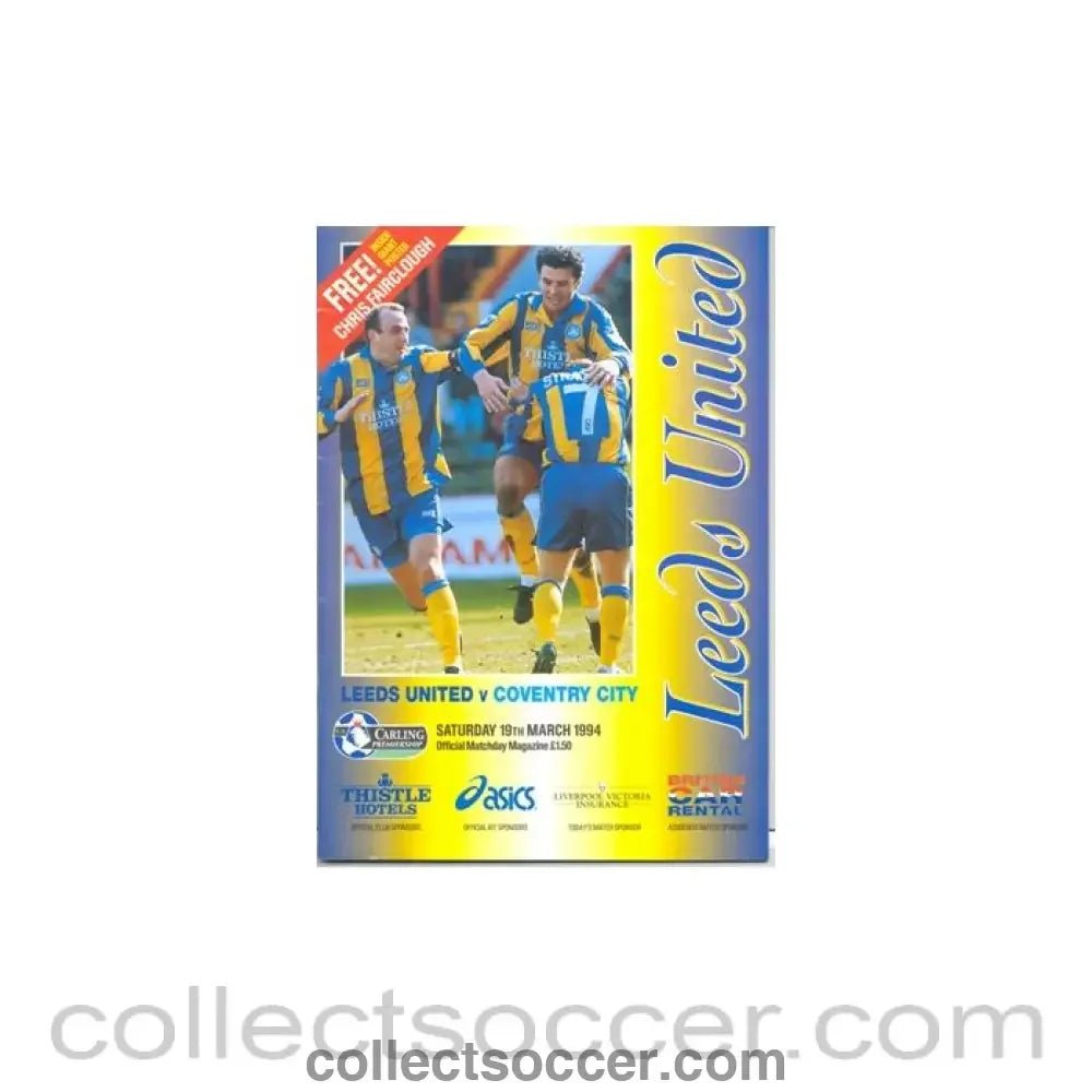 1994 - Leeds United v Coventry City official programme 19/03/1994 - Collect Soccer