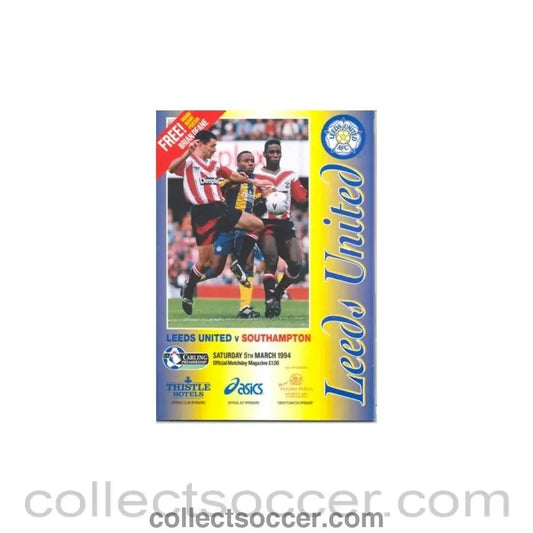 1994 - Leeds United v Southampton official programme 05/03/1994 - Collect Soccer