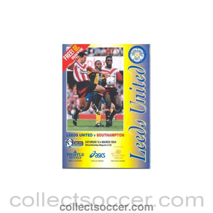 1994 - Leeds United v Southampton official programme 05/03/1994 - Collect Soccer