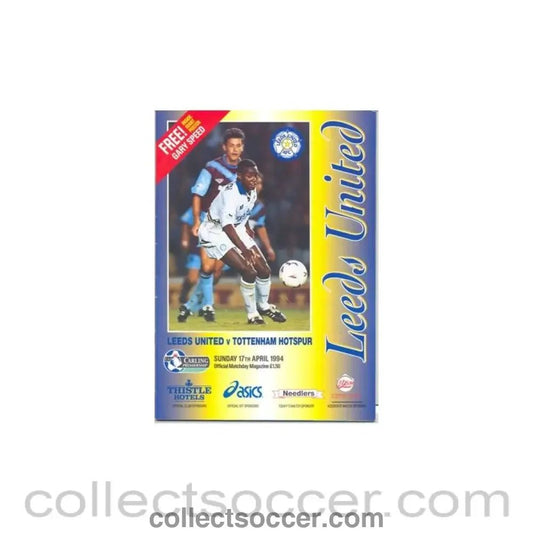 1994 - Leeds United v Tottenham Hotspur official programme 17/04/1994 - Collect Soccer
